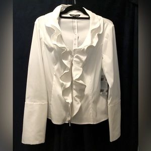 Party! Fabulous Samuel Dong Ruffled Blouse Sz L NWT